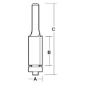 Carb-I-Tool TX 8016 B 1/2- 12.7mm (1/2”) Shank 12.7mm TCT Flush Trimming Bits w/ Ball Bearing Guide